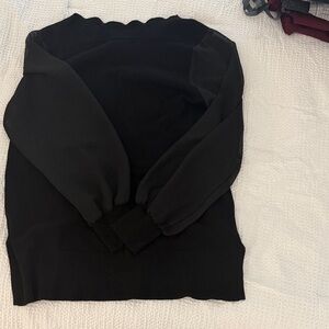 Black Sheer Sleeve Sweater